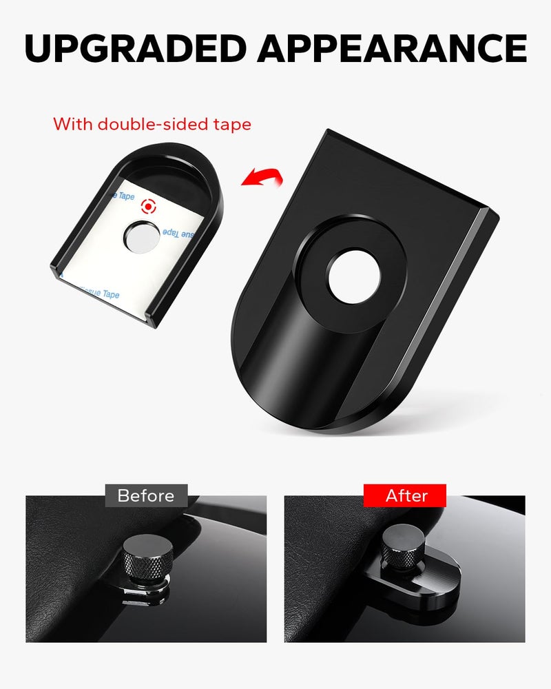 Amazicha Black Aluminium Seat Bolt Tab Screw Mount Knob Cover Compatible with Harley Davidson 1996-2024 - Image 4
